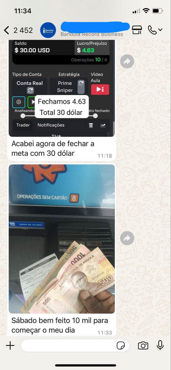 Comprovativo do resultado de Emanuel: 30,00 USD · aprox. 36.000 Kz